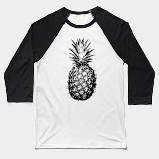 Black & White Pineapples Baseball T-Shirt